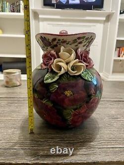 10 Lesal Ceramics purple Floral themed Hand-Crafted Vase, Lisa Lindburg