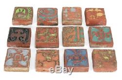 12 Batchelder Tile Co Los Angeles California arts & crafts pottery Mayan design