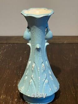 12 McCoy Vase Vintage arts & crafts turquoise pottery OHIO blue