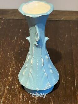 12 McCoy Vase Vintage arts & crafts turquoise pottery OHIO blue