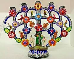 13.3 Mexican Folk Pottery Art Tree Of Life Vintage Adam & Eve Handicraft Crafts