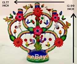 13 Mexican Folk Pottery Art Tree Of Life Vintage Flowers Birds Wildlife Crafts