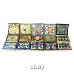 15 Antique Arts & Crafts Art Pottery Wheatley & Faience Tile C Wall Tiles c1910