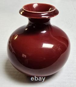 1880 Christopher Dresser Arts Crafts Aesthetic English Pottery Vase Red OxBlood