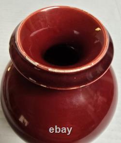 1880 Christopher Dresser Arts Crafts Aesthetic English Pottery Vase Red OxBlood