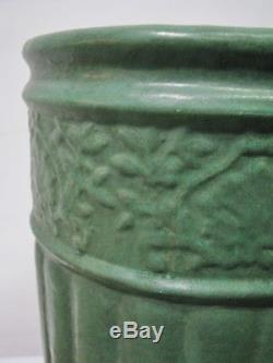 1904 Arts & Crafts Century Zanesville Pottery Dark Green Matte Umbrella Stand