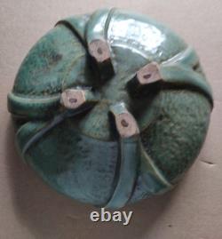 1910-1920 Stunning Fulper Tiger Eye Footed Bowl 9