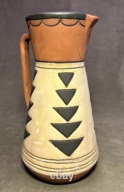1910 SOUEVO Weller Arts & Crafts Pottery Pitcher Pueblo Native American Design