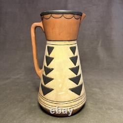 1910 SOUEVO Weller Arts & Crafts Pottery Pitcher Pueblo Native American Design