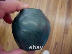 1911 Van Briggle Arts & Crafts Pottery Crocus Vase Dark Bluish Green Nice