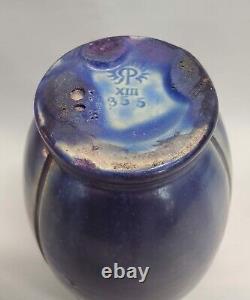 1913 ROOKWOOD 5 Vase Unusual Purple Blue Glaze Arts Crafts Design As Is