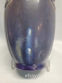 1913 ROOKWOOD 5 Vase Unusual Purple Blue Glaze Arts Crafts Design As Is