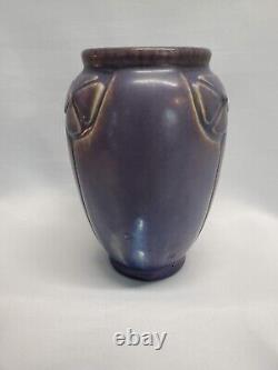 1913 ROOKWOOD 5 Vase Unusual Purple Blue Glaze Arts Crafts Design As Is