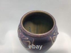 1913 ROOKWOOD 5 Vase Unusual Purple Blue Glaze Arts Crafts Design As Is