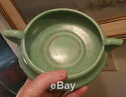 1914 EVE DECO Haeger Arts & Crafts Vtg Geranium Matt Leaf Green Art Pottery Bowl