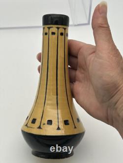1915 Weller Pottery SCANDIA Pattern Arts and Crafts 7.5 Vase Mission Style