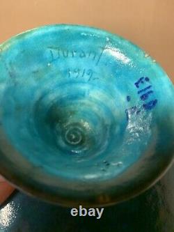 1917 Durant Kilns Leon Volkmar Compote Turquoise Crackle Arts & Crafts Pottery