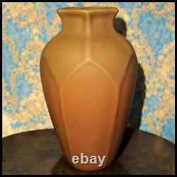 1920 American Rookwood Pottery Arts & Crafts Style #2414 Matte Pink Paneled Vase