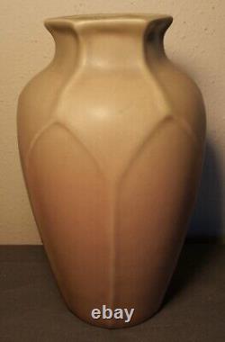 1920 American Rookwood Pottery Arts & Crafts Style #2414 Matte Pink Paneled Vase