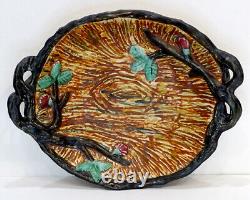 1920's Antique WELLER Art Pottery WARWICK Hand Painted ARTS & CRAFTS 13 Bowl