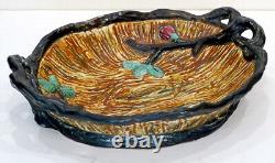 1920's Antique WELLER Art Pottery WARWICK Hand Painted ARTS & CRAFTS 13 Bowl