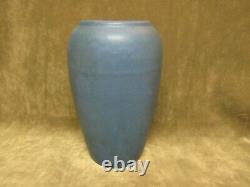 1920's Brush McCoy Arts & Crafts Design Matte Blue Vellum Glaze Art Pottery Vase