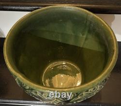 1920s McCoy Acanthus Leaf Jardiniere Planter Pot Arts & Crafts Green Pottery