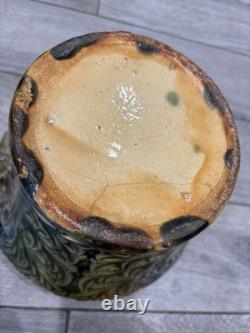 1920s McCoy Acanthus Leaf Jardiniere Planter Pot Arts & Crafts Green Pottery