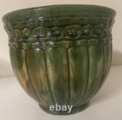 1920s McCoy Art Nouveau Majolica Jardinier Planter Arts & Crafts Green Pottery
