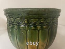 1920s McCoy Art Nouveau Majolica Jardinier Planter Arts & Crafts Green Pottery
