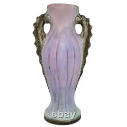 1920s Vintage Rare Weller Pottery Sabrinian Seahorse Matte Glaze Two-Handle Vase