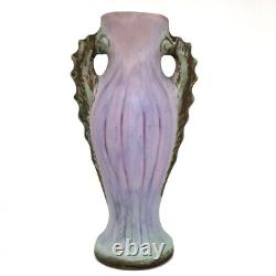 1920s Vintage Rare Weller Pottery Sabrinian Seahorse Matte Glaze Two-Handle Vase
