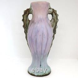 1920s Vintage Rare Weller Pottery Sabrinian Seahorse Matte Glaze Two-Handle Vase