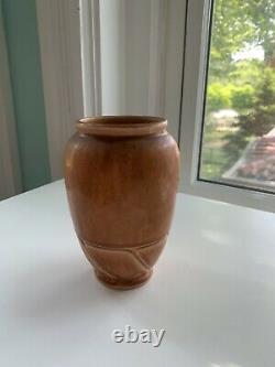 1928 Rookwood Pottery Butterscotch Vase with Arts & Crafts Design