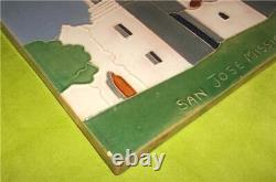 1930's SAN JOSE MISSION SIGNED ARTS & CRAFTS ART POTTERY TILE SAN ANTONIO TEXAS