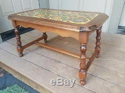 1930's Vintage California Arts & Crafts 8 Tile Top Table Stickley Style Mission