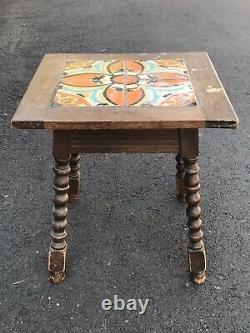 1930s California Arts & Crafts Ceramic Tile Table Mission Monterey Antique