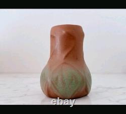 1930s Van Briggle Onion Bulb Vase, Brown & Green Glaze, Colorado Springs