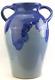 1930s Zanesville Pottery Arts & Crafts Blue Oil Jar Floor Vase Umbrella Stand