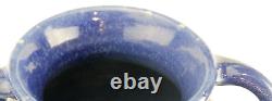 1930s Zanesville Pottery Arts & Crafts Blue Oil Jar Floor Vase Umbrella Stand