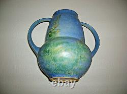 1931 Roseville Pottery Windsor Blue Fern Vase 549-7 Arts & Crafts Pottery