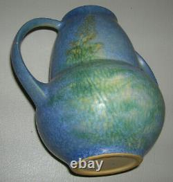 1931 Roseville Pottery Windsor Blue Fern Vase 549-7 Arts & Crafts Pottery