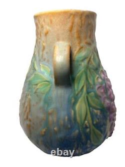 1933 Roseville Art Pottery 631-6 Brown Wisteria 6 Arts & Crafts Two Handle Vase