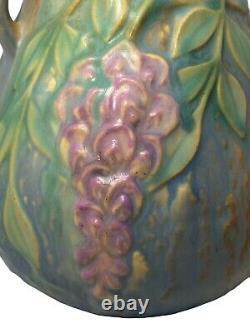 1933 Roseville Art Pottery 631-6 Brown Wisteria 6 Arts & Crafts Two Handle Vase