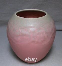 1934 Rookwood Pottery #2589 Art & Crafts Vase Dusty Rose & Green Matte Glaze