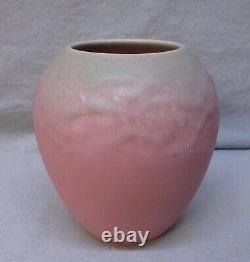 1934 Rookwood Pottery #2589 Art & Crafts Vase Dusty Rose & Green Matte Glaze