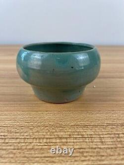 1943 Morgantown Green Art Pottery Vase Signed. WPA Project Arts and Crafts