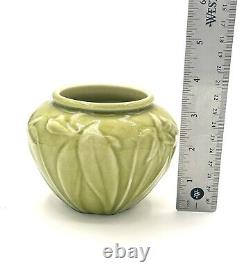 1952 Rookwood Pottery Arts & Crafts Chartreuse Green Lilies Ceramic Vase 6431