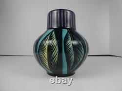 1993 April Contemporary Modern Artist George Bowes Art Pottery Vase Leaves MINT