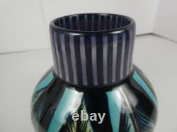 1993 April Contemporary Modern Artist George Bowes Art Pottery Vase Leaves MINT